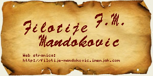 Filotije Mandoković vizit kartica